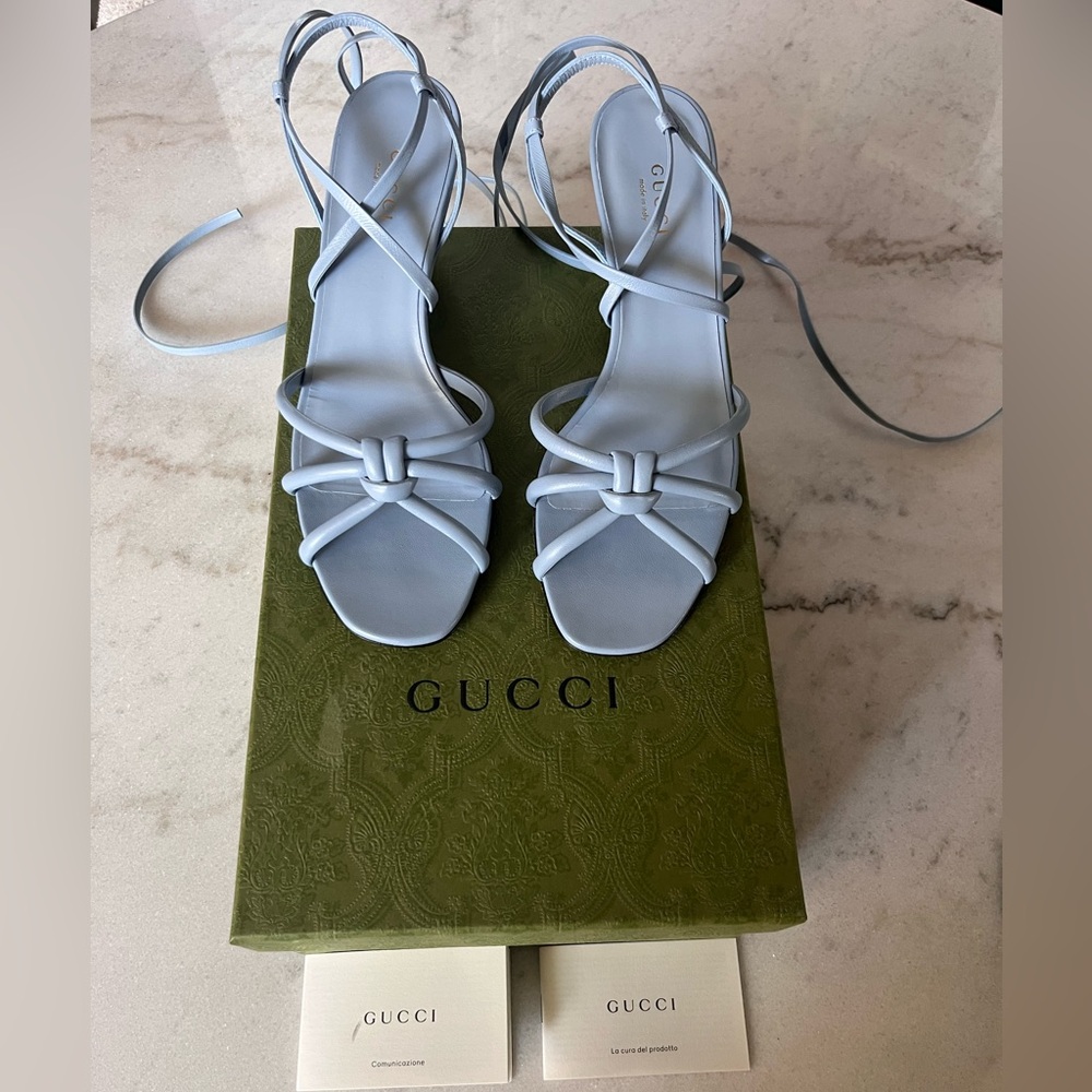 Gucci Women's Blue Strappy Sandals - Picture 7 of 12